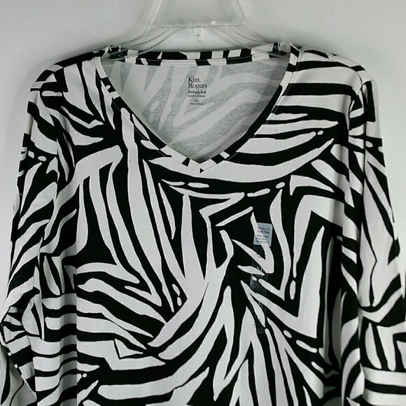 Kim Rogers -100% Cotton Animal Print Tee - XL - Picture 2 of 6